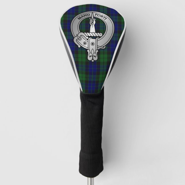 Clan MacKay Crest & Tartan Golf Head Cover (Front)