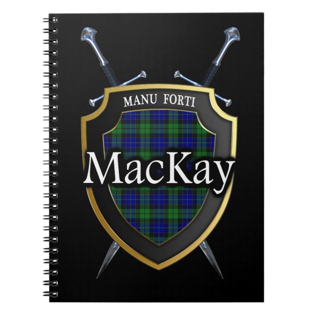 Clan MacKay Tartan Shield & Swords Notebook (Front)