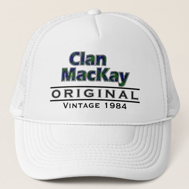 Clan MacKay Vintage Customize Your Birthyear Trucker Hat (Front)