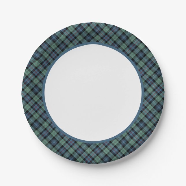Clan Mackenzie Ancient Tartan Border Paper Plate (Front)