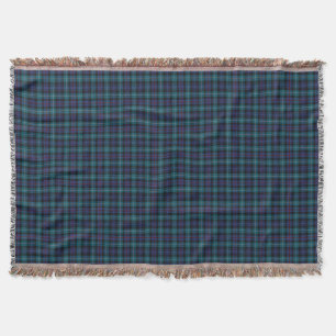 Clan Mackenzie Blue and Turquoise Modern Tartan Throw Blanket