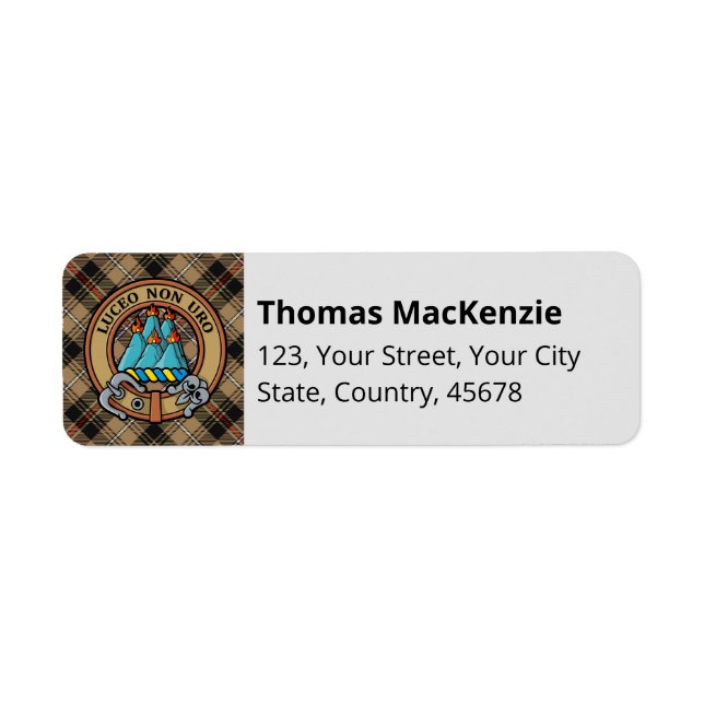 Clan MacKenzie Chasse Brown Tartan Étiquette (Devant)
