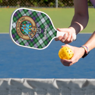 Clan MacKenzie Crest over Dress Tartan Keychain Pickleball Paddle