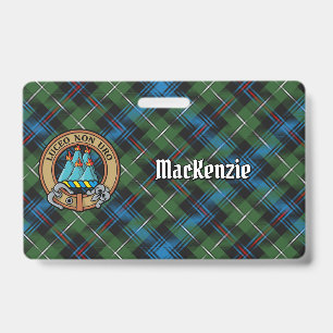 Clan MacKenzie Crest over Tartan Badge