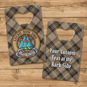 Clan MacKenzie Crest sur Tartan de chasse Brown