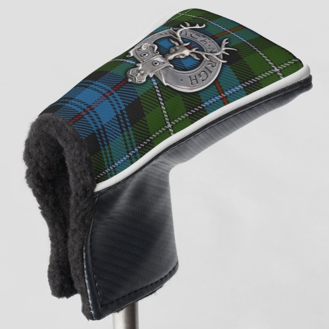 Clan MacKenzie Crest & Tartan Golf Head Cover (3/4 Front)