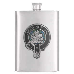 Clan MacKenzie Crest & Tartan Hip Flask