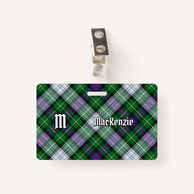 Clan MacKenzie Dress Tartan Badge (Front with Clip)