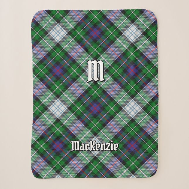Clan MacKenzie Dress Tartan Sherpa Blanket (Front)