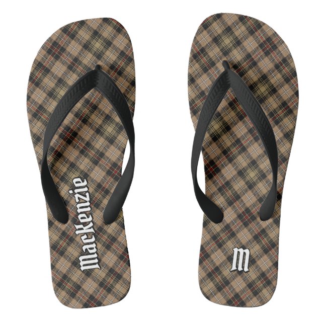 Clan MacKenzie Hunting Brown Tartan Flip Flops (Footbed)