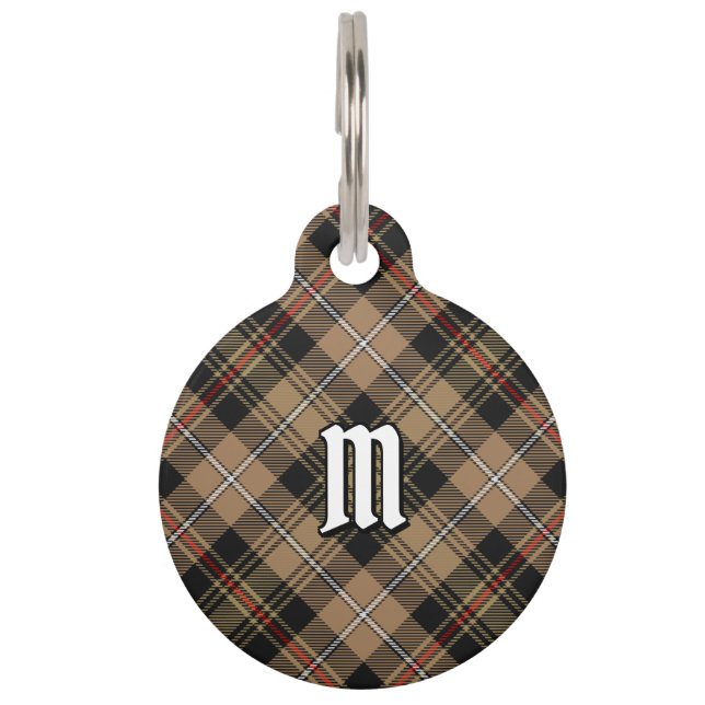 Clan MacKenzie Hunting Brown Tartan Pet ID Tag (Front)