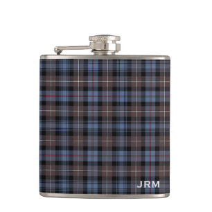Clan Mackenzie Reproduction Tartan Monogram Hip Flask