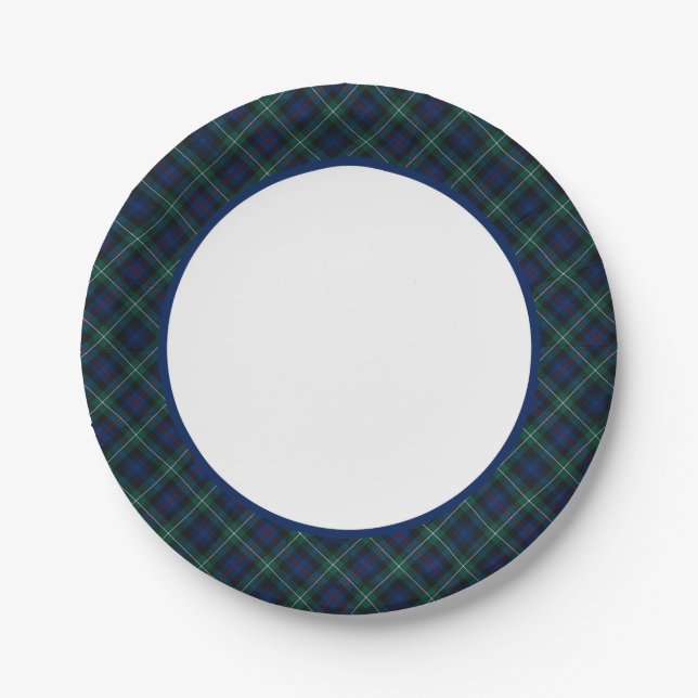 Clan Mackenzie Tartan Border Paper Plate (Front)