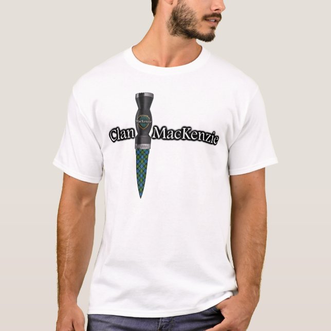 Clan MacKenzie Tartan Scottish Sgian Dubh T-Shirt (Front)