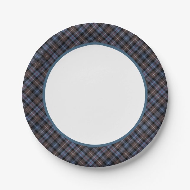 Clan Mackenzie Weathered Tartan Border Paper Plate (Front)