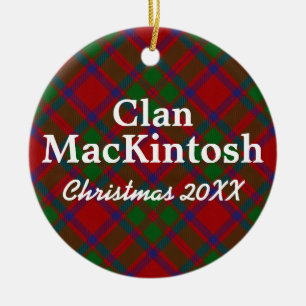 Clan MacKintosh Scottish Tartan Ceramic Ornament