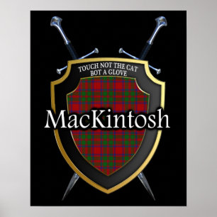 Clan MacKintosh Tartan Scottish Shield & Swords Poster