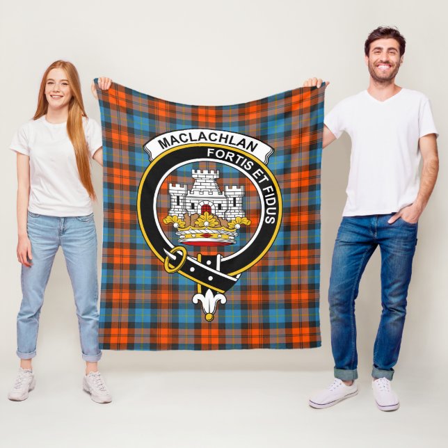 Clan MacLachlan Ancient Tartan Plaid Fleece Blanket (In Situ)