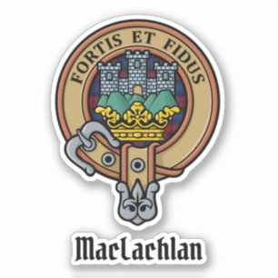 Clan MacLachlan Crest over Tartan