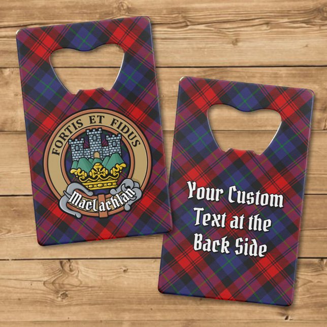 Clan MacLachlan Crest over Tartan Credit Card Bottle Opener (Creator Uploaded)