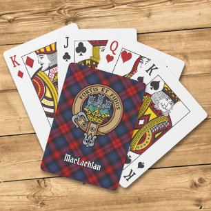 Clan MacLachlan Crest over Tartan Playing Cards