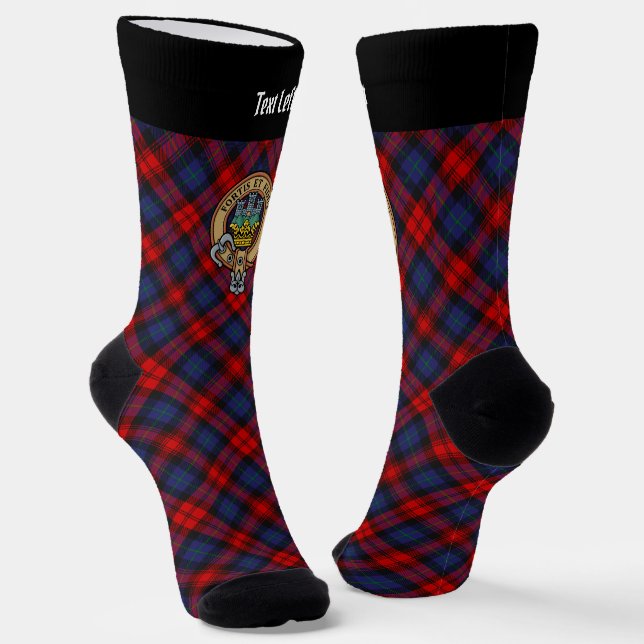 Clan MacLachlan Crest over Tartan Socks (Angled)