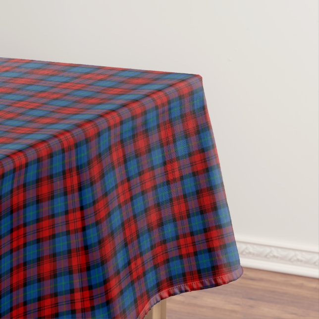 Clan MacLachlan Royal Blue and Red Scottish Tartan Tablecloth (In Situ)