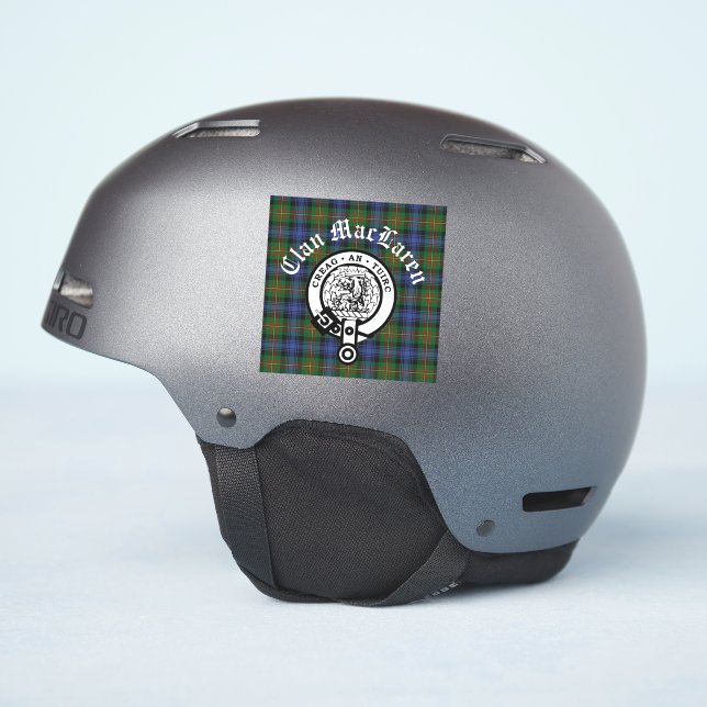 Clan MacLaren Crest Badge & Tartan  (Helmet Side)