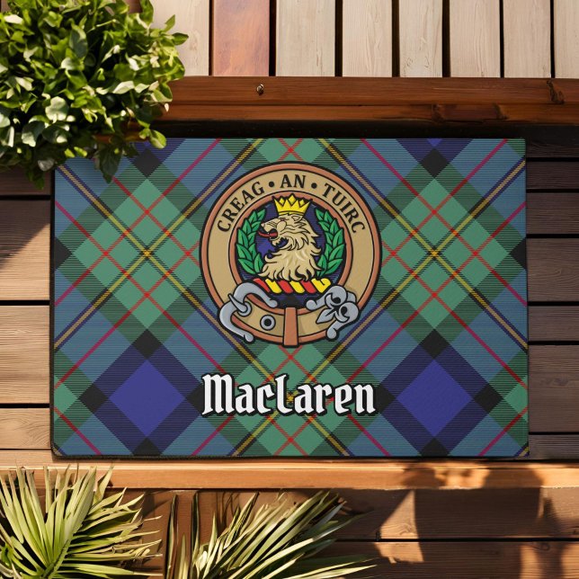 Clan MacLaren Crest over Tartan Doormat (Creator Uploaded)