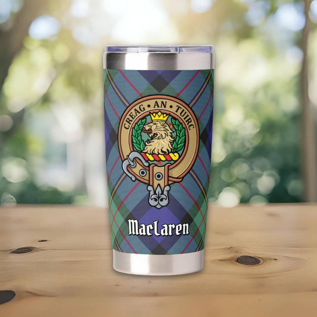 Clan MacLaren Crest over Tartan Insulated Tumbler (Creator Uploaded)