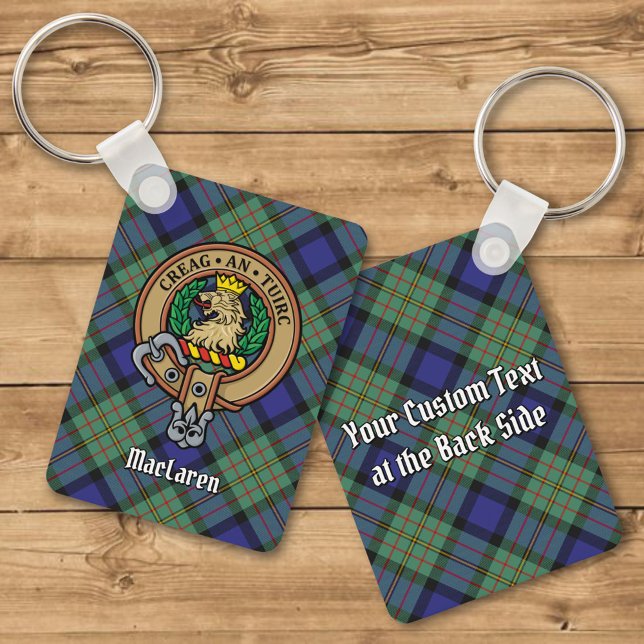 Clan MacLaren Crest over Tartan Keychain (Creator Uploaded)