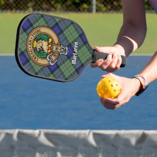 Clan MacLaren Crest over Tartan Keychain Pickleball Paddle
