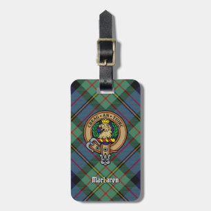 Clan MacLaren Crest over Tartan Luggage Tag
