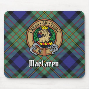 Clan MacLaren Crest over Tartan Mouse Pad