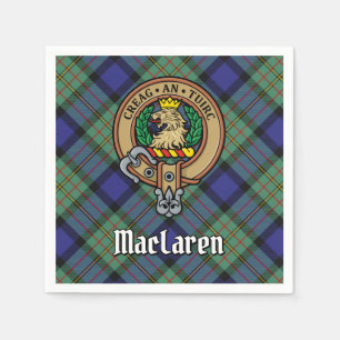Clan MacLaren Crest over Tartan Napkin