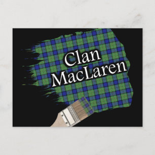 Clan MacLaren Scottish Tartan Paint Brush Postcard