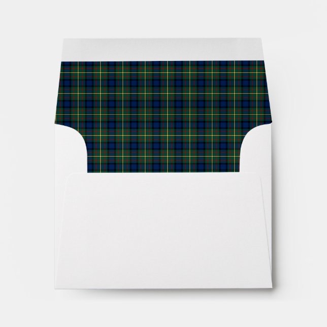 Clan MacLaren Tartan Dark Green and Blue Plaid Envelopes (Back (Bottom))