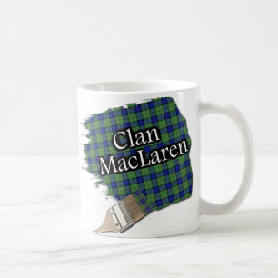 Clan MacLaren Tartan Paint Brush Cup Mug