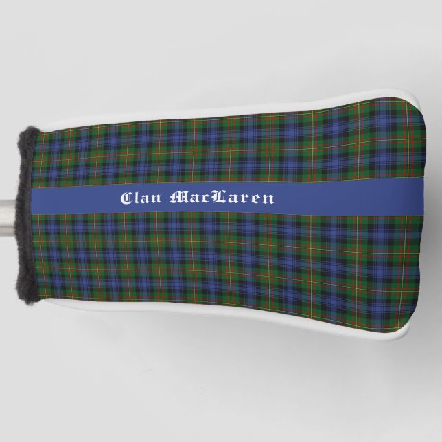 Clan MacLaren Tartan Plaid  Customizable  Golf Head Cover (Front)