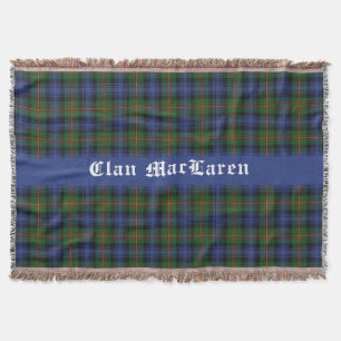 Clan MacLaren Tartan Plaid Customizable Throw Blanket
