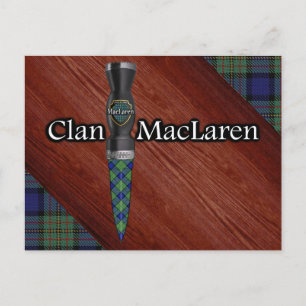 Clan MacLaren Tartan Sgian Dubh Blade Postcard