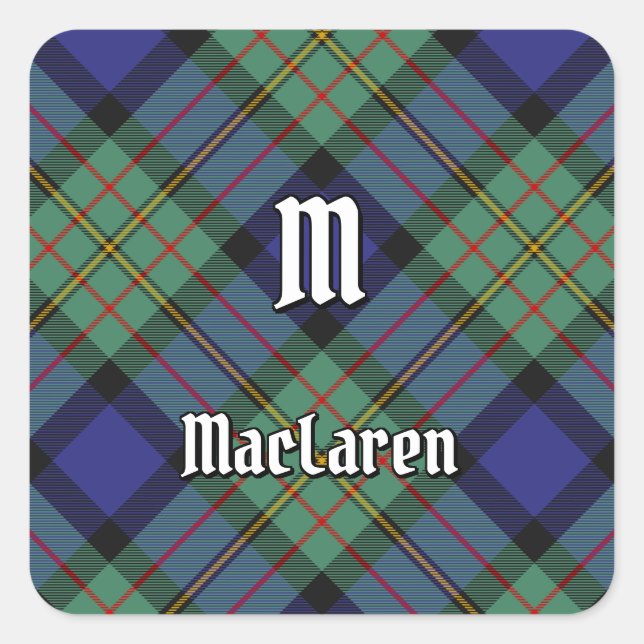 Clan MacLaren Tartan Square Sticker (Front)