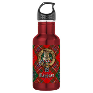 Clan MacLean Crest over Tartan 532 Ml Water Bottle