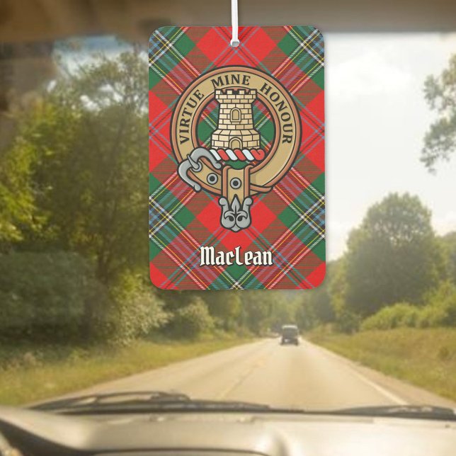 Clan MacLean Crest over Tartan Air Freshener (Creator Uploaded)