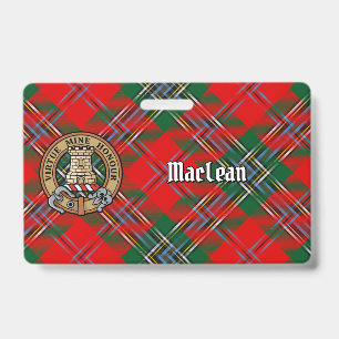 Clan MacLean Crest over Tartan Badge