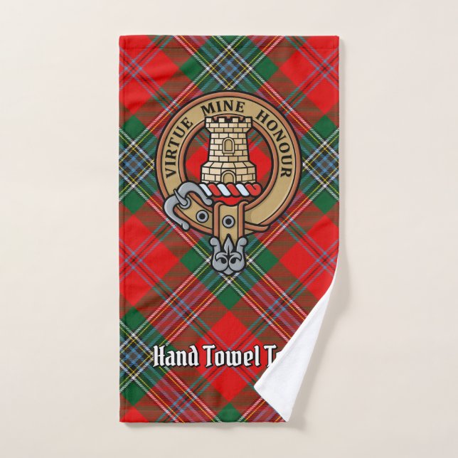 Clan MacLean Crest over Tartan Bath Towel Set (Hand Towel)