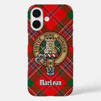 Clan MacLean Crest over Tartan
