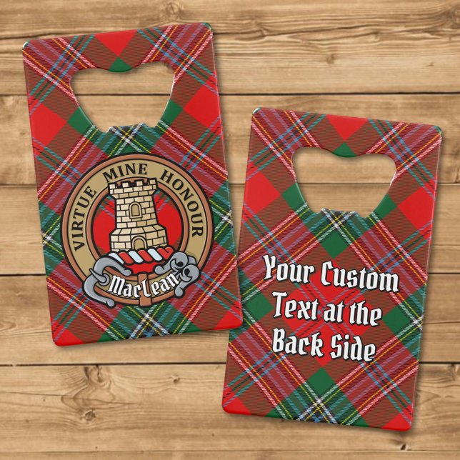 Clan MacLean Crest over Tartan Credit Card Bottle Opener (Creator Uploaded)