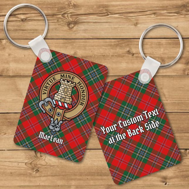 Clan MacLean Crest over Tartan Keychain (Creator Uploaded)