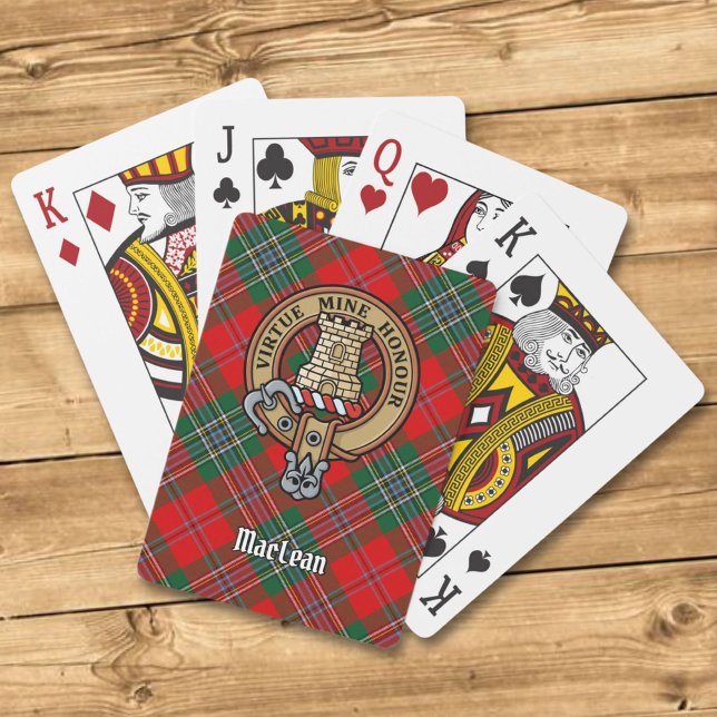 Clan MacLean Crest over Tartan Playing Cards (Creator Uploaded)
